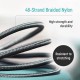 Дата кабель USB 2.0 AM to USB-C 1.0m 3A zinc alloy braided black ColorWay (CW-CBUC098-BK)