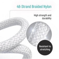 Дата кабель USB 2.0 AM to USB-C 2.0m 3A zinc alloy braided white ColorWay (CW-CBUC099-WT) - Фото