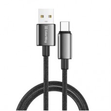 Дата кабель USB 2.0 AM to USB-C 2.0m 3A zinc alloy braided black ColorWay (CW-CBUC099-BK) - Фото