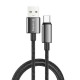 Дата кабель USB 2.0 AM to USB-C 2.0m 3A zinc alloy braided black ColorWay (CW-CBUC099-BK)