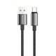 Дата кабель USB 2.0 AM to USB-C 2.0m 3A zinc alloy braided black ColorWay (CW-CBUC099-BK)
