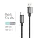 Дата кабель USB 2.0 AM to USB-C 2.0m 3A zinc alloy braided black ColorWay (CW-CBUC099-BK)