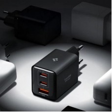 Зарядний пристрій Spigen 2xUSB-C PD + 1xUSB 47 W black (ACH09465) - Фото