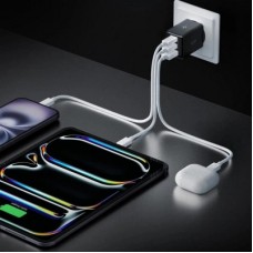Зарядний пристрій Spigen 2xUSB-C PD + 1xUSB 47 W black (ACH09465) - Фото