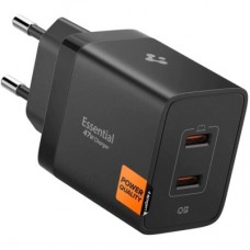 Зарядное устройство Spigen 2xUSB-C PD 47W black (ACH09457)