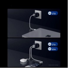 Зарядний пристрій Spigen 2xUSB-C PD 47 W black (ACH09457) - Фото
