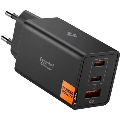 Зарядний пристрій Spigen 2xUSB-C PD + 1xUSB 67 W black (ACH09458)