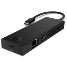 Концентратор HP Хаб USB 3.0 ->HDMI/USB2.0x2/USB-C PD/Ethernet Hub HP (BR1U3AA) - Фото