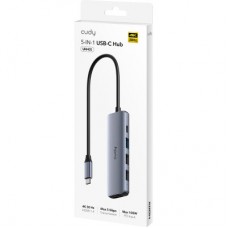 Концентратор Cudy USB-C 5-in-1 1xHDMI 4K + 1xUSB-C PD100W + 1xUSB 3.0 5Gbps + 2xUSB 2.0 (UH405) - Фото