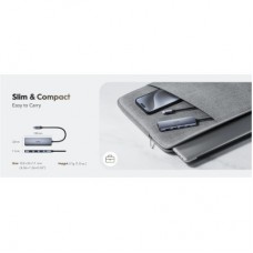 Концентратор Cudy USB-C 5-in-1 1xHDMI 4K + 1xUSB-C PD100W + 1xUSB 3.0 5Gbps + 2xUSB 2.0 (UH405) - Фото