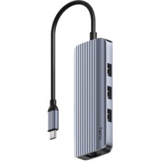 Концентратор Cudy USB-C 6-in-1 1xHDMI 4K + 1xUSB-C + 1xUSB 3.0 5Gbps + 2xUSB 2.0 (UH606) - Фото