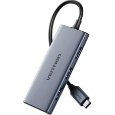 Концентратор Vention USB-C 6-in-1 3xUSB 3.0 + HDMI 4K30Hz + SD/TF 0.15m (TOOHB) - Фото