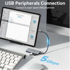 Концентратор Vention USB-C 6-in-1 3xUSB 3.0 + HDMI 4K30Hz + SD/TF 0.15m (TOOHB) - Фото