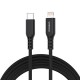 Дата кабель USB-C to Lightning 1.8m MFi PD20W braided black Choetech (XCL-1021-BK)