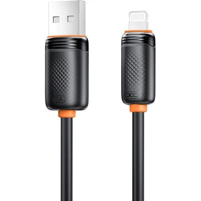 Дата кабель USB 2.0 AM to Lightning 1.0m 3A black XO (NB302-AI.black)