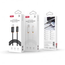 Дата кабель USB 2.0 AM to Lightning 1.0m 3A black XO (NB302-AI.black) - Фото