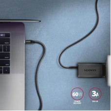Дата кабель USB-C to USB-C 1.0m v3.2 Gen 1 PD 60W 3A black AXAGON (BUCM3-CM10AB) - Фото