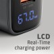 Зарядное устройство AXAGON 1xUSB-C PD67W + 1xUSB QC4+ PPS display gray (ACU-PQ67D)
