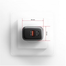 Зарядний пристрій AXAGON 1xUSB-C PD67W + 1xUSB QC4+ PPS display gray (ACU-PQ67D) - Фото