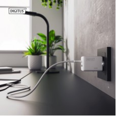 Зарядний пристрій Digitus 1xUSB-C + 1xUSB PD45W GaN white (DA-10302) - Фото