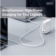 Зарядний пристрій Digitus 3xUSB-C + 1xUSB PD140W GaN white (DA-10305) - Фото