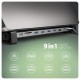 Концентратор AXAGON USB-C 9-in-1 4xUSB 3.2 + 2xUSB-C + HDMI + SD/TF + RJ45 1000Mbps + PD 100W black/gray (HMC-10HLS)