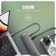Концентратор AXAGON USB-C 9-in-1 4xUSB 3.2 + 2xUSB-C + HDMI + SD/TF + RJ45 1000Mbps + PD 100W black/gray (HMC-10HLS)