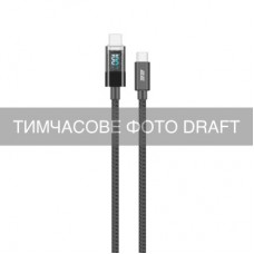 Дата кабель USB-C to USB-C 1.0m PD 100W Digital Display black 2E (2E-CC100-BL)