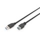 Дата кабель USB 3.0 AM/AF 3.0m black Digitus (AK-300203-030-S)