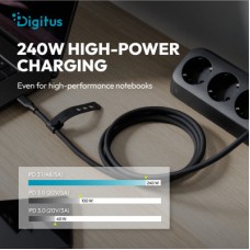 Дата кабель USB-C to USB-C 1.5m USB4 2.0 80G 240W 16K silicone black Digitus (AK-300350-015-S) - Фото