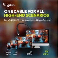 Дата кабель USB-C to USB-C 1.5m USB4 2.0 80G 240W 16K silicone black Digitus (AK-300350-015-S) - Фото