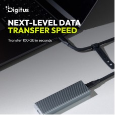 Дата кабель USB-C to USB-C 1.0m USB4 2.0 80G 240W 16K silicone black Digitus (AK-300350-010-S) - Фото