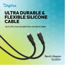 Дата кабель USB-C to USB-C 1.0m USB4 2.0 80G 240W 16K silicone black Digitus (AK-300350-010-S) - Фото
