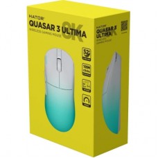 Мышка Hator Quasar 3 Ultima 8K Wireless/Bluetooth/USB White/Mint (HTM761) - Фото