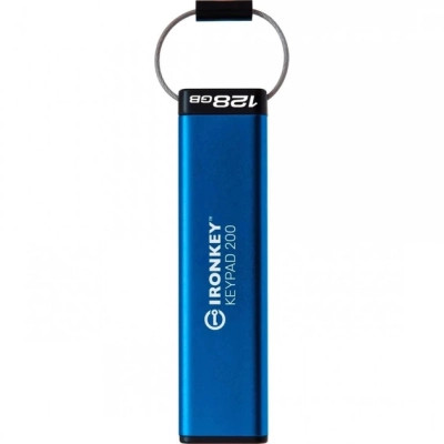 USB флеш накопитель Kingston 128GB IronKey Keypad 200 Type-C Encrypted Blue USB 3.2 (IKKP200C/128GB)