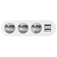 Зарядний пристрій HOCO 2xUSB 10.5 W + 3x car socket silver (6957531050896) - Фото
