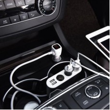 Зарядний пристрій HOCO 2xUSB 10.5 W + 3x car socket silver (6957531050896) - Фото