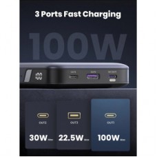 Батарея універсальна Ugreen 20000 mAh 100 W PD, QC, USB-A, 2xUSB-C Grey (PB720) (25188) - Фото