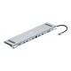 Концентратор 2E USB-C 10-in-1 3xUSB + 2xUSB-C + 2xHDMI + VGA + 3.5mm + microSD/SD + 1xRJ45 0.15m gray (2E-W2703)