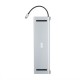 Концентратор 2E USB-C 10-in-1 3xUSB + 2xUSB-C + 2xHDMI + VGA + 3.5mm + microSD/SD + 1xRJ45 0.15m gray (2E-W2703)