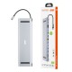 Концентратор 2E USB-C 10-in-1 3xUSB + 2xUSB-C + 2xHDMI + VGA + 3.5mm + microSD/SD + 1xRJ45 0.15m gray (2E-W2703)
