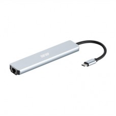 Концентратор 2E USB-C 8-in-1 1xUSB 2.0 + 1xUSB 3.0 + 2xUSB-C PD + HDMI + microSD/SD + 1xRJ45 0.13m gray (2E-W2681) - Фото