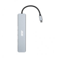 Концентратор 2E USB-C 8-in-1 1xUSB 2.0 + 1xUSB 3.0 + 2xUSB-C PD + HDMI + microSD/SD + 1xRJ45 0.13m gray (2E-W2681) - Фото
