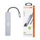 Концентратор 2E USB-C 8-in-1 1xUSB 2.0 + 1xUSB 3.0 + 2xUSB-C PD + HDMI + microSD/SD + 1xRJ45 0.13m gray (2E-W2681)