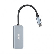 Концентратор 2E USB-C 4-in-1 1xUSB 3.0 + 1xUSB-C PD + HDMI 0.14m gray (2E-W2680) - Фото