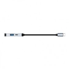 Концентратор 2E USB-C 4-in-1 1xUSB 3.0 + 1xUSB-C PD + HDMI 0.14m gray (2E-W2680) - Фото