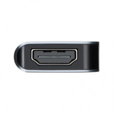 Концентратор 2E USB-C 4-in-1 1xUSB 3.0 + 1xUSB-C PD + HDMI 0.14m gray (2E-W2680) - Фото