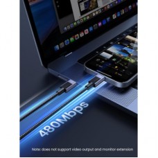 Дата кабель USB-C to USB-C 1.0m 240W 480Mbps black Ugreen (45067) - Фото