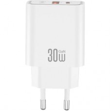 Зарядное устройство XO 1xUSB 22.5W + 1xUSB-C PD30W white (CE42.white)
