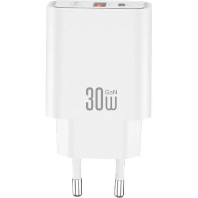 Зарядное устройство XO 1xUSB 22.5W + 1xUSB-C PD30W white (CE42.white)